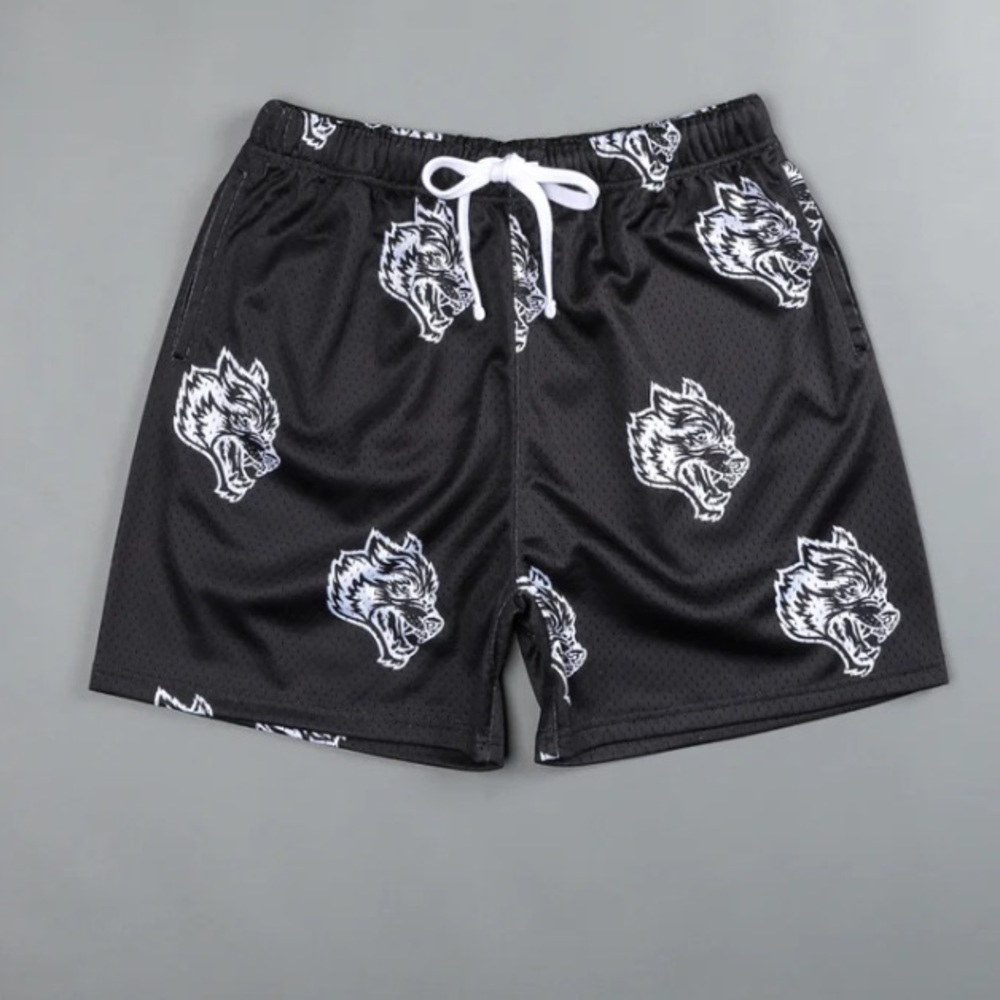 NEW CLUB MONOGRAM MESH SHORTS IN BLACK SIZE:L - Picture 1 of 6